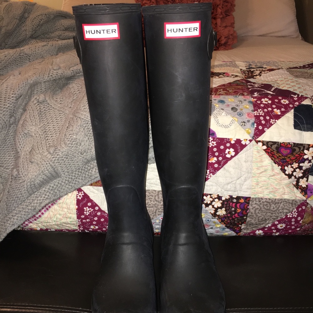 Hunter Matte Black Original Tall Rain Boots